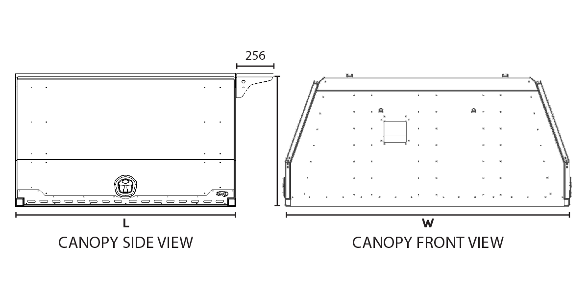 Ute Canopy Dimensions Diagram